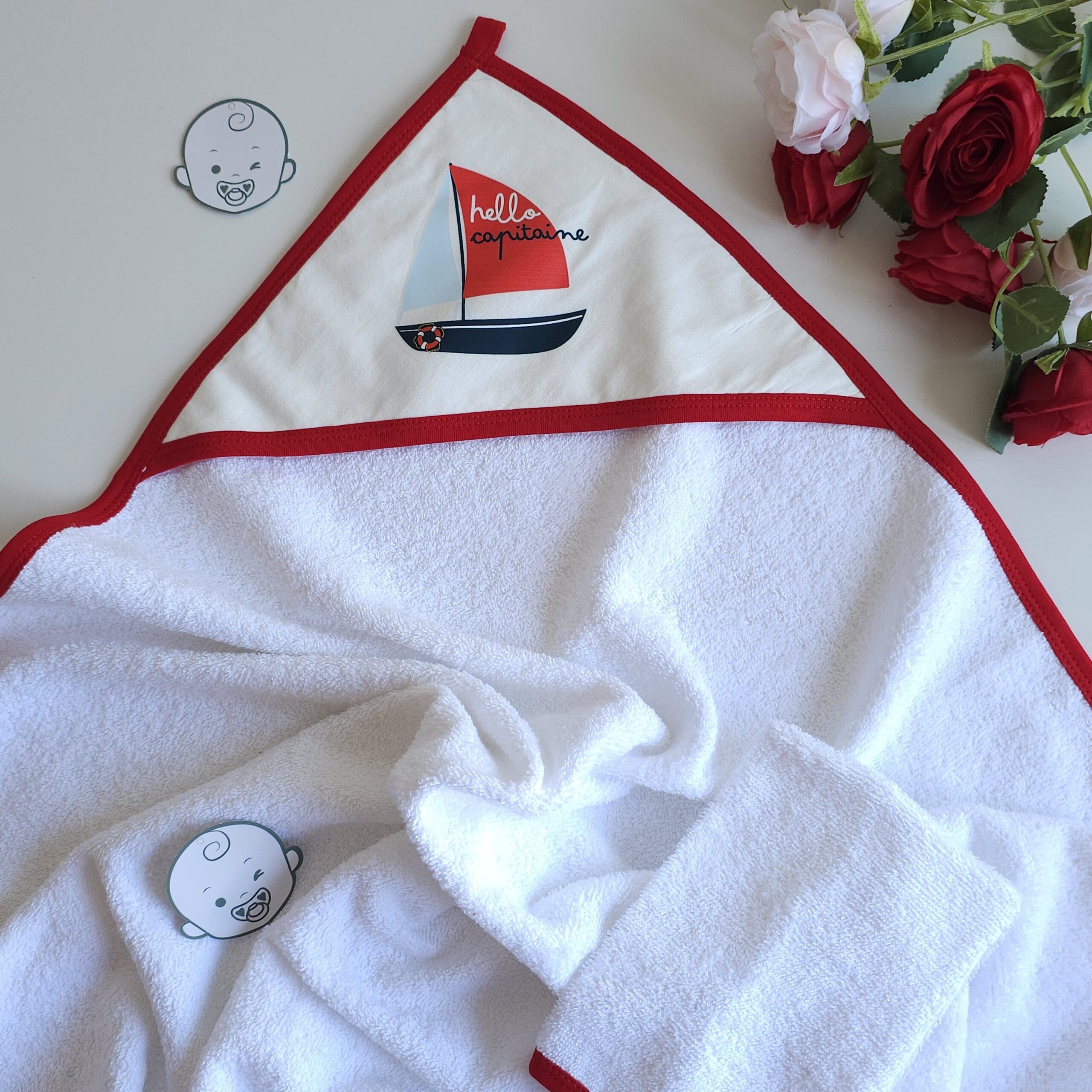 Serviette de bain bébé "HELLO CAPITAINE" - Image 2