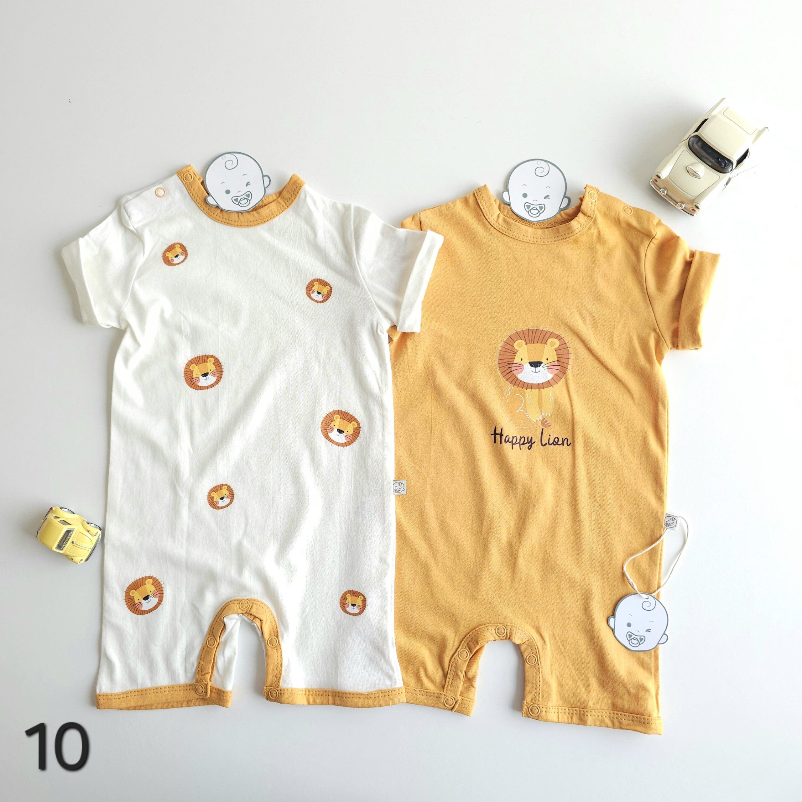 Lot de 2 Combinaisons bébé été 0 à 9 mois 100% coton doux - Image 11