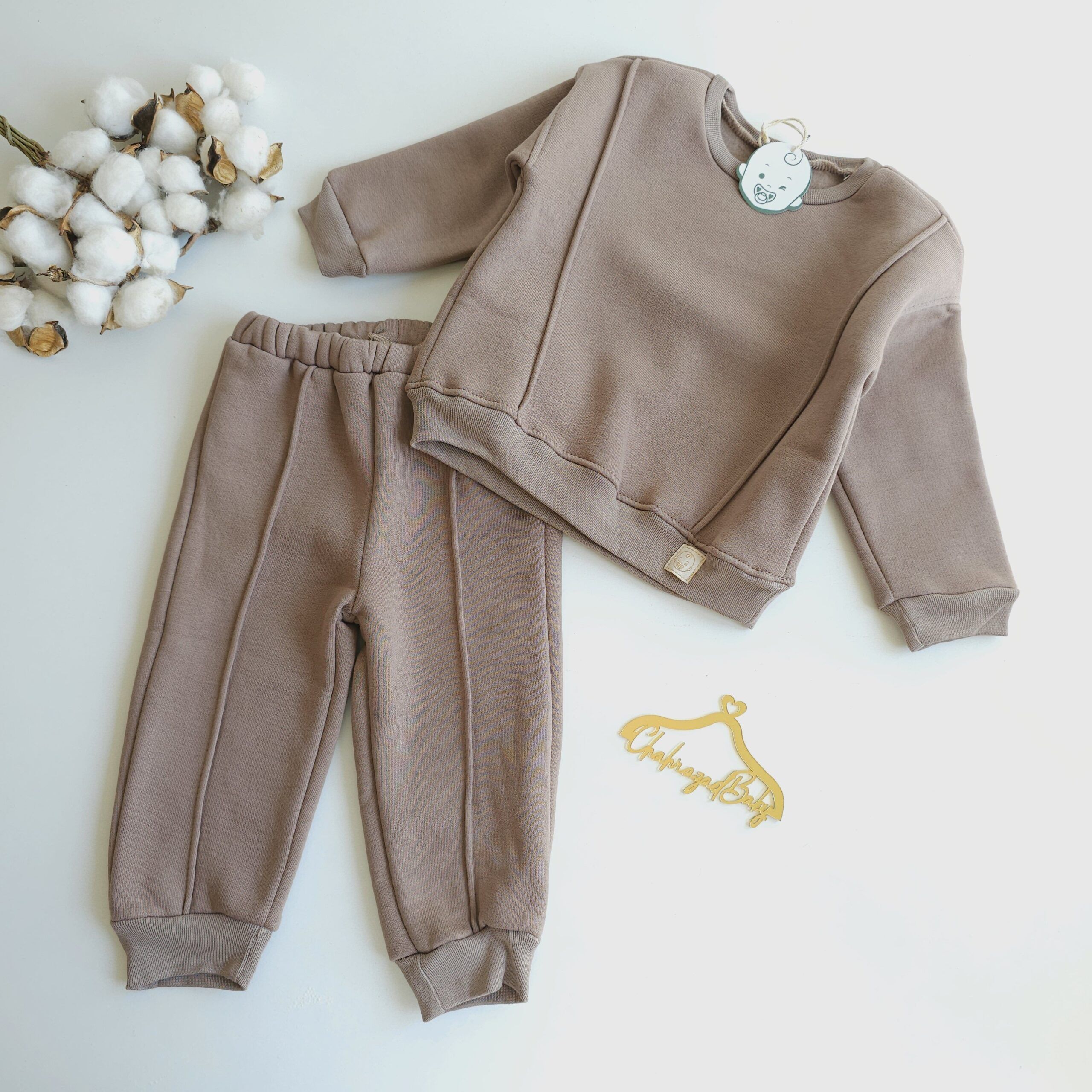 Ensemble d’Hiver Bébé 100% Coton – hoodie et pantalon bébé - Image 5