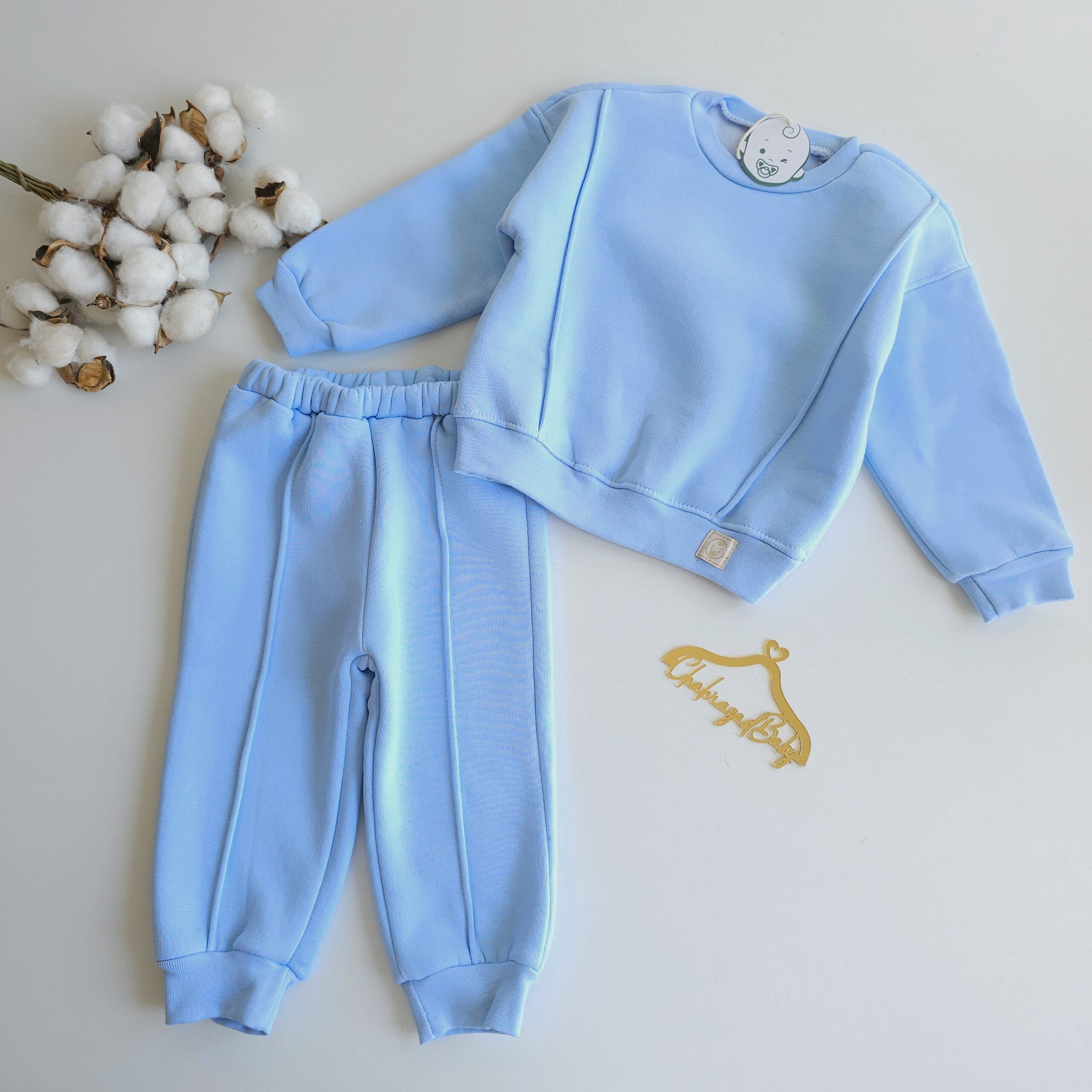 Ensemble d’Hiver Bébé 100% Coton – hoodie et pantalon bébé - Image 4