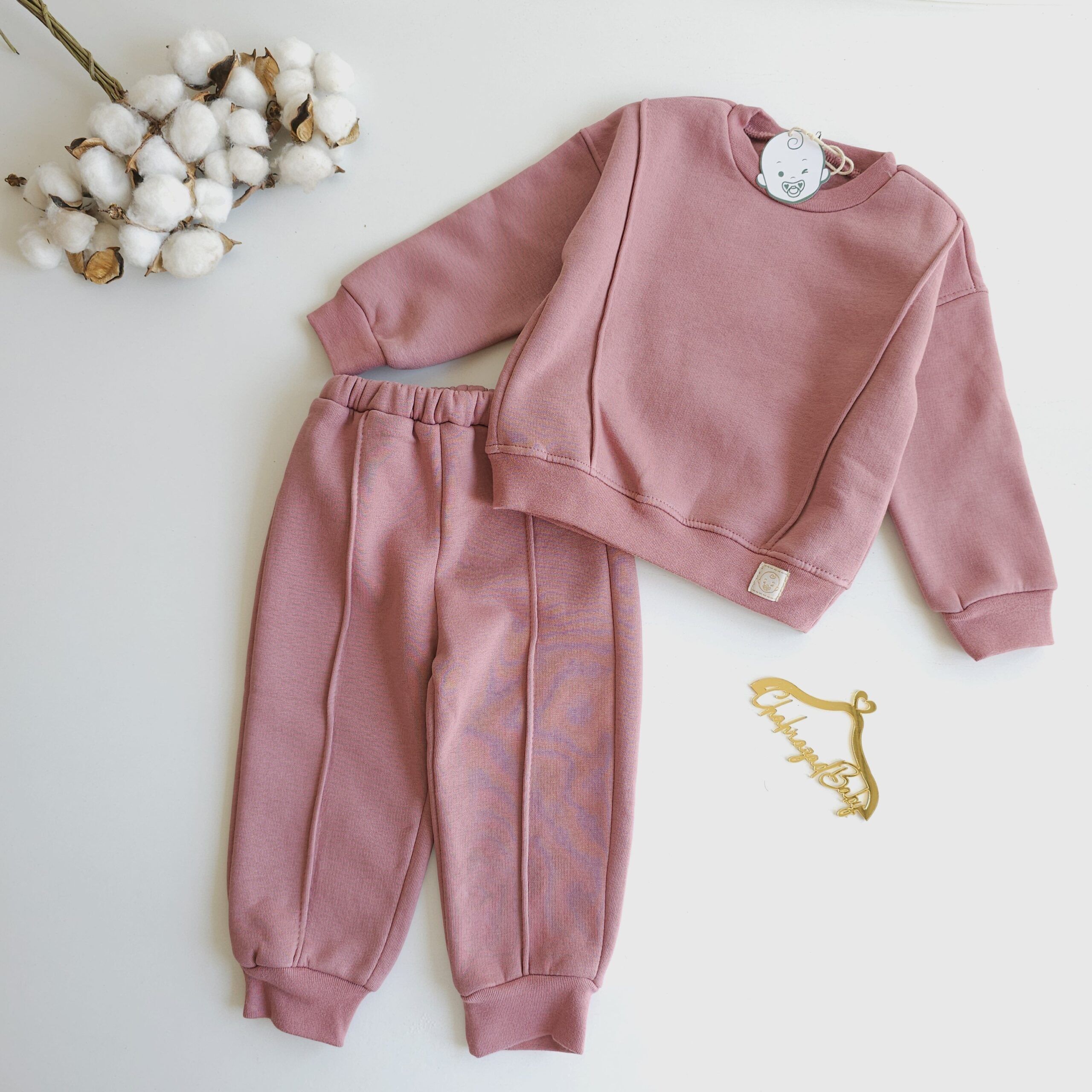 Ensemble d’Hiver Bébé 100% Coton – hoodie et pantalon bébé - Image 3