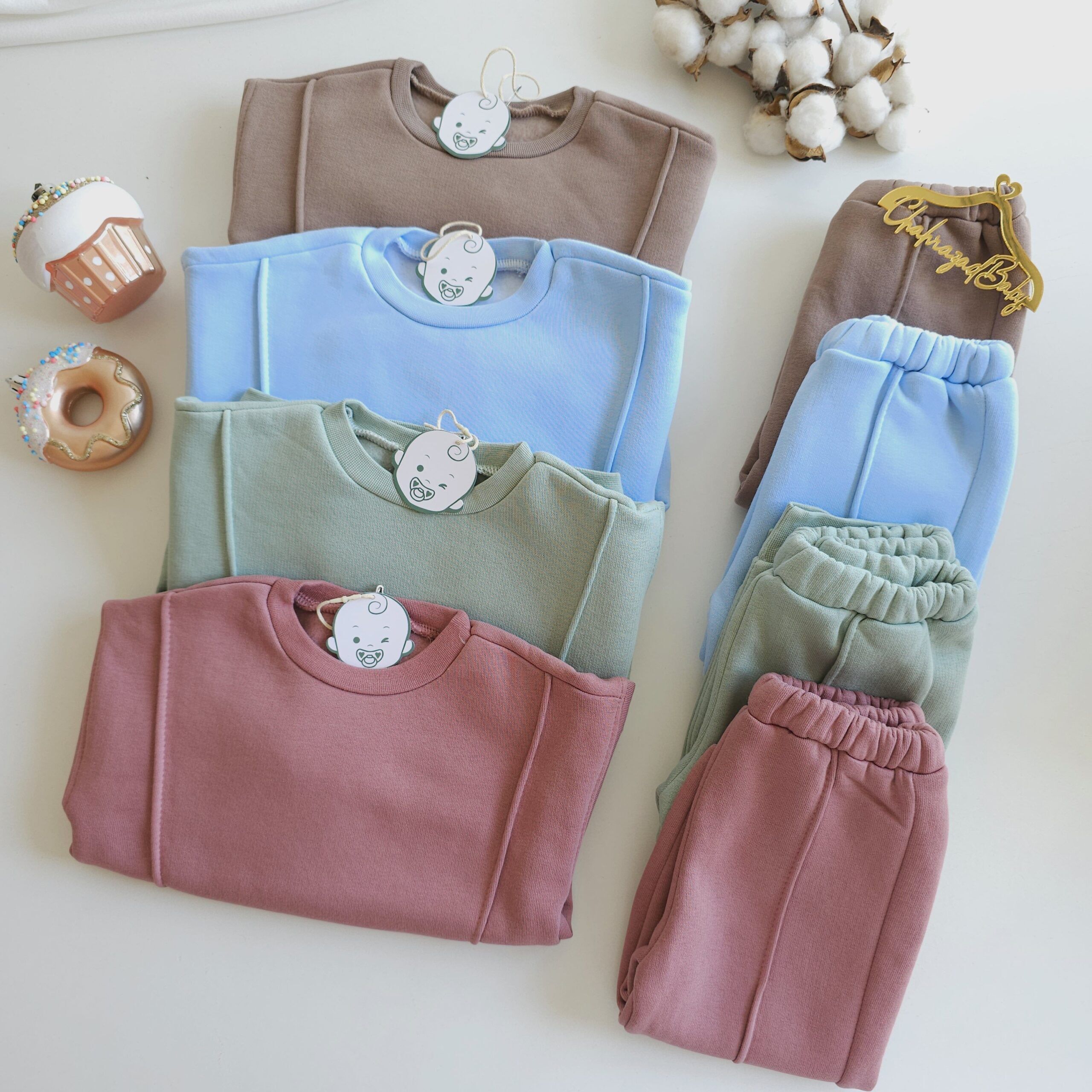 Ensemble d’Hiver Bébé 100% Coton – hoodie et pantalon bébé - Image 2