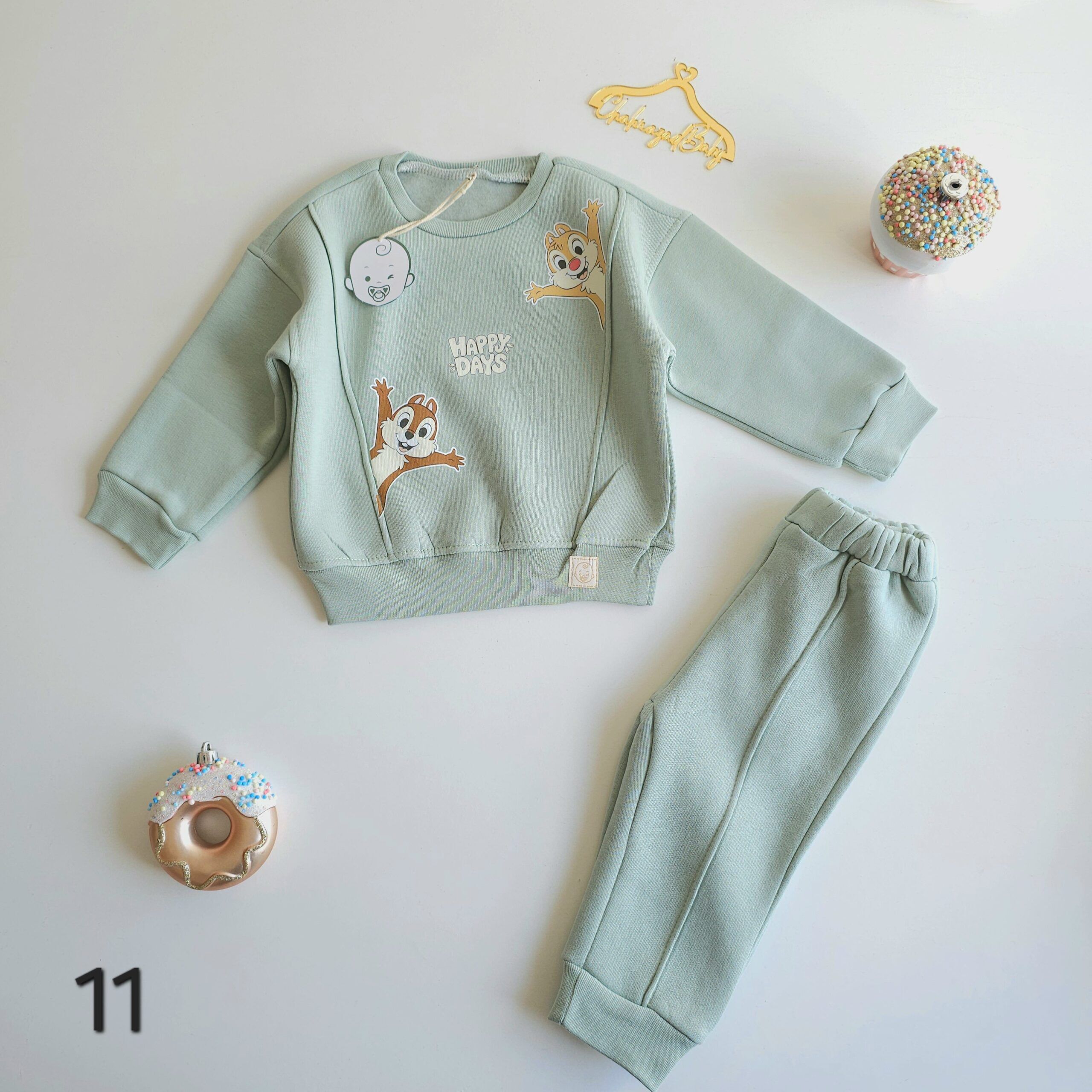 Ensemble d'Hiver Bébé 100% Coton hoodie et pantalon bébé motifs adorables - Image 12