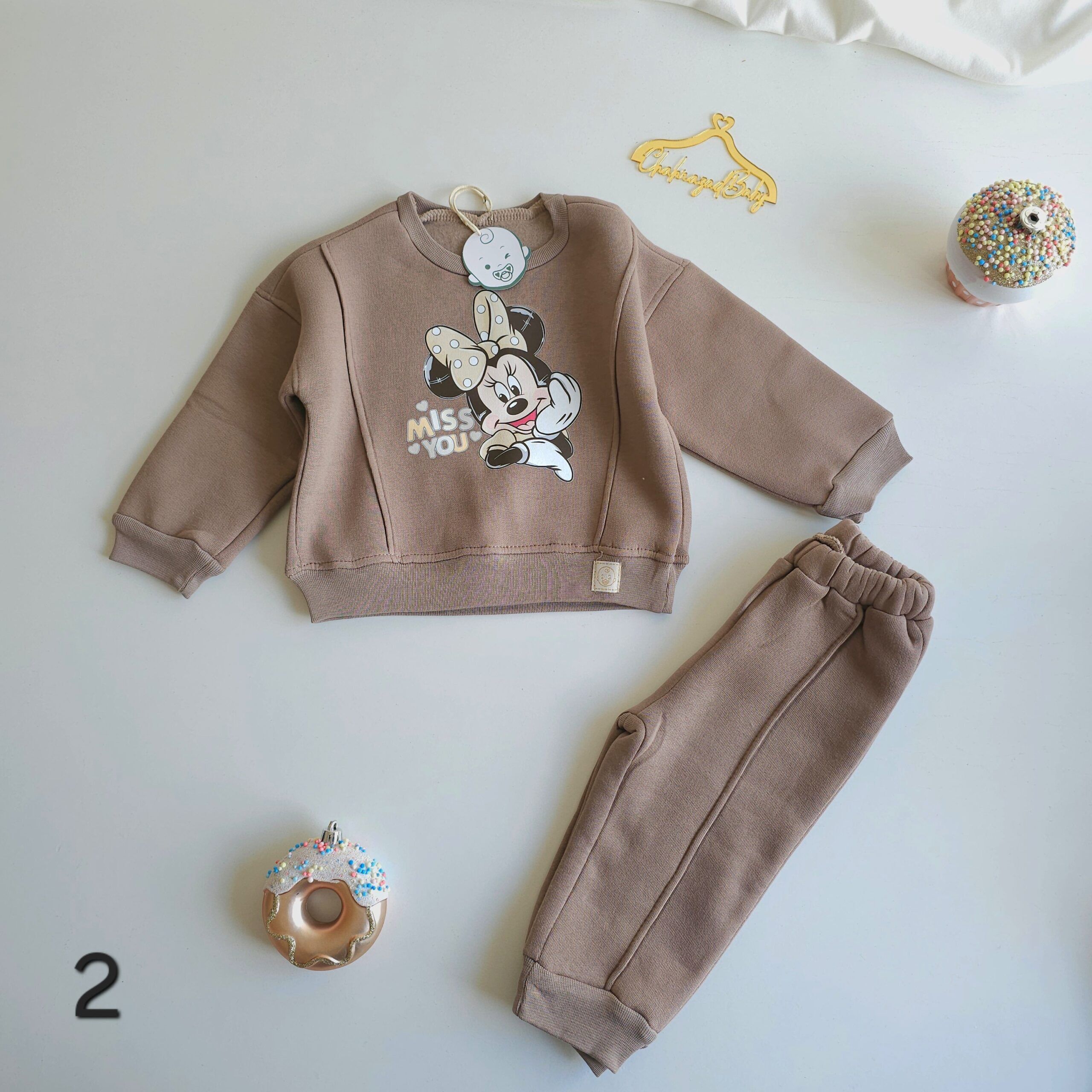 Ensemble d'Hiver Bébé 100% Coton hoodie et pantalon bébé motifs adorables - Image 3