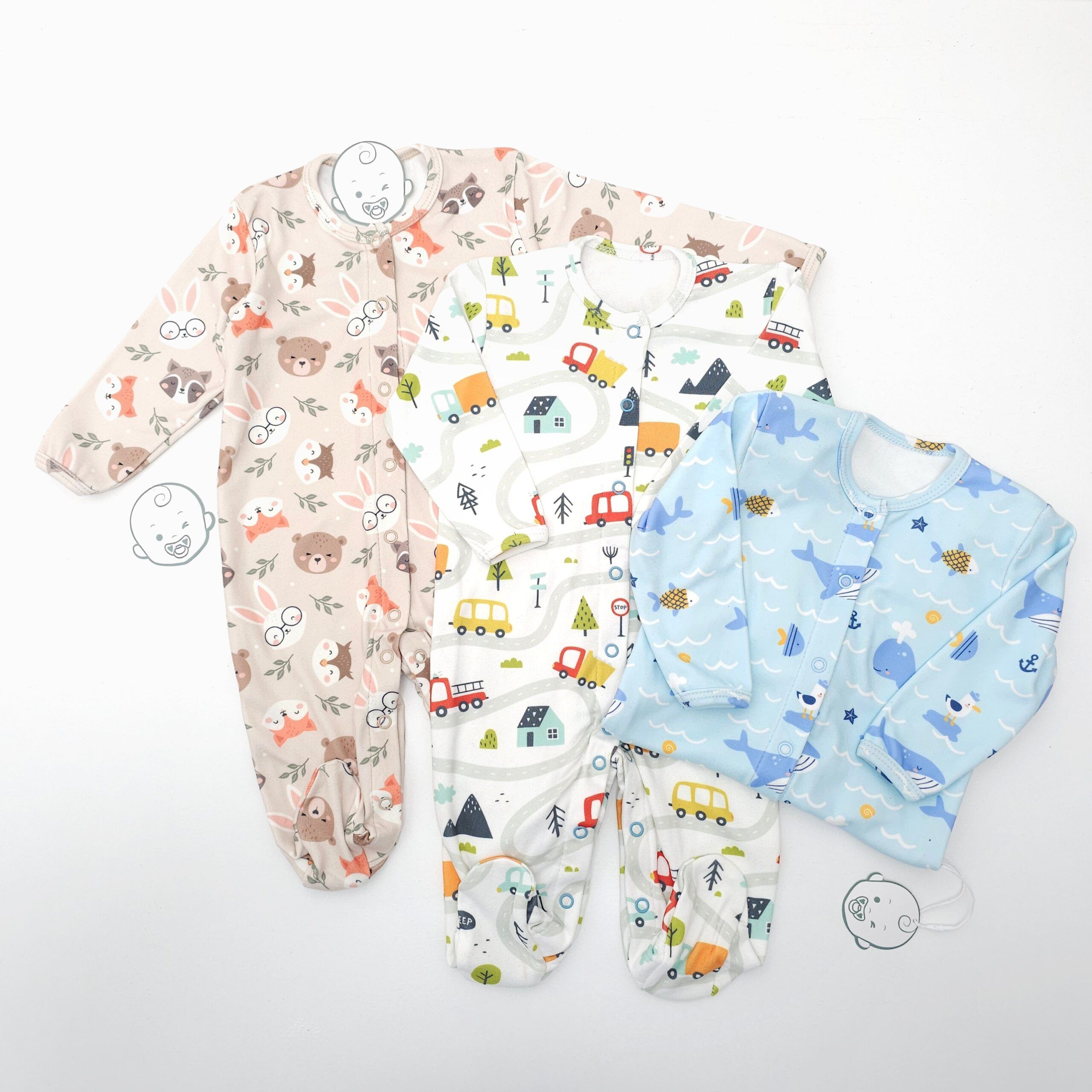 Pack 3 Grenouillères Bébé – Confort Quotidien Essentiel – Image 2